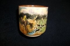 W.T. COPELAND LIONEL EDWARDS FOX HUNT- DEMI CUP & SAUCER #3  " GOING TO A HALLOA" CUP & "THE HUNTSMAN" SAUCER .... http://jaapiesfinechinastore.com