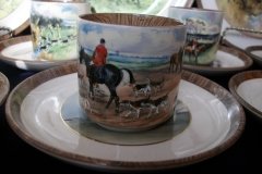 W.T. COPELAND LIONEL EDWARDS FOX HUNT- DEMI CUP & SAUCER #4  A CHECK CUP  & THE FIRST WHIP SAUCER ....    http://jaapiesfinechinastore.com