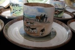 W.T. COPELAND LIONEL EDWARDS FOX HUNT- DEMI CUP & SAUCER #4  A CHECK CUP  & THE FIRST WHIP SAUCER ....    http://jaapiesfinechinastore.com