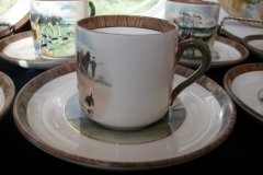 W.T. COPELAND LIONEL EDWARDS FOX HUNT- DEMI CUP & SAUCER #4  A CHECK CUP  & THE FIRST WHIP SAUCER ....    http://jaapiesfinechinastore.com