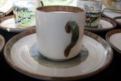 W.T. COPELAND LIONEL EDWARDS FOX HUNT- DEMI CUP & SAUCER #4  A CHECK CUP  & THE FIRST WHIP SAUCER ....    http://jaapiesfinechinastore.com