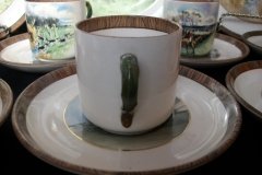 W.T. COPELAND LIONEL EDWARDS FOX HUNT- DEMI CUP & SAUCER #4  A CHECK CUP  & THE FIRST WHIP SAUCER ....    http://jaapiesfinechinastore.com