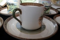 W.T. COPELAND LIONEL EDWARDS FOX HUNT- DEMI CUP & SAUCER #4  A CHECK CUP  & THE FIRST WHIP SAUCER ....    http://jaapiesfinechinastore.com
