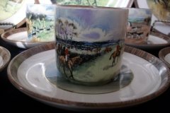 W.T. COPELAND LIONEL EDWARDS FOX HUNT- DEMI CUP & SAUCER #5  " OFF TO DRAW" CUP & "THE FIRST WHIP" SAUCER .... http://jaapiesfinechinastore.com