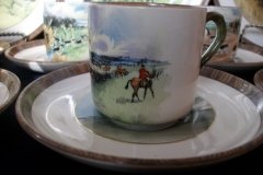 W.T. COPELAND LIONEL EDWARDS FOX HUNT- DEMI CUP & SAUCER #5  " OFF TO DRAW" CUP & "THE FIRST WHIP" SAUCER .... http://jaapiesfinechinastore.com
