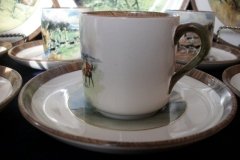 W.T. COPELAND LIONEL EDWARDS FOX HUNT- DEMI CUP & SAUCER #5  " OFF TO DRAW" CUP & "THE FIRST WHIP" SAUCER .... http://jaapiesfinechinastore.com