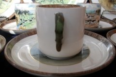 W.T. COPELAND LIONEL EDWARDS FOX HUNT- DEMI CUP & SAUCER #5  " OFF TO DRAW" CUP & "THE FIRST WHIP" SAUCER .... http://jaapiesfinechinastore.com