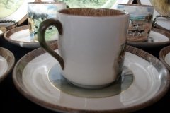 W.T. COPELAND LIONEL EDWARDS FOX HUNT- DEMI CUP & SAUCER #5  " OFF TO DRAW" CUP & "THE FIRST WHIP" SAUCER .... http://jaapiesfinechinastore.com
