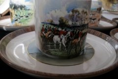 W.T. COPELAND LIONEL EDWARDS FOX HUNT- DEMI CUP & SAUCER #5  " OFF TO DRAW" CUP & "THE FIRST WHIP" SAUCER .... http://jaapiesfinechinastore.com