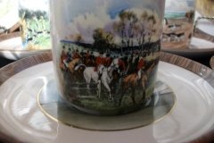 W.T. COPELAND LIONEL EDWARDS FOX HUNT- DEMI CUP & SAUCER #5  " OFF TO DRAW" CUP & "THE FIRST WHIP" SAUCER .... http://jaapiesfinechinastore.com