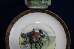 W.T. COPELAND LIONEL EDWARDS FOX HUNT- DEMI CUP & SAUCER #5  " OFF TO DRAW" CUP & "THE FIRST WHIP" SAUCER .... http://jaapiesfinechinastore.com