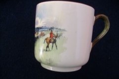 W.T. COPELAND LIONEL EDWARDS FOX HUNT- DEMI CUP & SAUCER #5  " OFF TO DRAW" CUP & "THE FIRST WHIP" SAUCER .... http://jaapiesfinechinastore.com