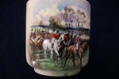 W.T. COPELAND LIONEL EDWARDS FOX HUNT- DEMI CUP & SAUCER #5  " OFF TO DRAW" CUP & "THE FIRST WHIP" SAUCER .... http://jaapiesfinechinastore.com