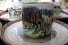 W.T. COPELAND LIONEL EDWARDS FOX HUNT- DEMI CUP & SAUCER #6  " THE FIND" CUP & "THE FIRST WHIP" SAUCER .... http://jaapiesfinechinastore.com