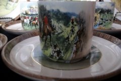 W.T. COPELAND LIONEL EDWARDS FOX HUNT- DEMI CUP & SAUCER #6  " THE FIND" CUP & "THE FIRST WHIP" SAUCER .... http://jaapiesfinechinastore.com