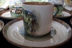 W.T. COPELAND LIONEL EDWARDS FOX HUNT- DEMI CUP & SAUCER #6  " THE FIND" CUP & "THE FIRST WHIP" SAUCER .... http://jaapiesfinechinastore.com