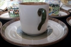 W.T. COPELAND LIONEL EDWARDS FOX HUNT- DEMI CUP & SAUCER #6  " THE FIND" CUP & "THE FIRST WHIP" SAUCER .... http://jaapiesfinechinastore.com