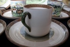 W.T. COPELAND LIONEL EDWARDS FOX HUNT- DEMI CUP & SAUCER #6  " THE FIND" CUP & "THE FIRST WHIP" SAUCER .... http://jaapiesfinechinastore.com