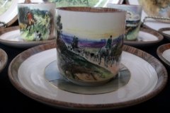 W.T. COPELAND LIONEL EDWARDS FOX HUNT- DEMI CUP & SAUCER #7   "HOMEWARD" CUP & "THE SECOND  WHIP" SAUCER .... http://jaapiesfinechinastore.com