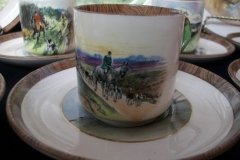 W.T. COPELAND LIONEL EDWARDS FOX HUNT- DEMI CUP & SAUCER #7   "HOMEWARD" CUP & "THE SECOND  WHIP" SAUCER .... http://jaapiesfinechinastore.com
