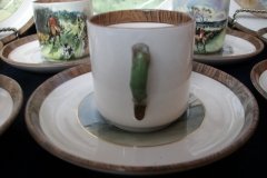 W.T. COPELAND LIONEL EDWARDS FOX HUNT- DEMI CUP & SAUCER #7   "HOMEWARD" CUP & "THE SECOND  WHIP" SAUCER .... http://jaapiesfinechinastore.com
