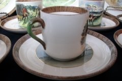 W.T. COPELAND LIONEL EDWARDS FOX HUNT- DEMI CUP & SAUCER #7   "HOMEWARD" CUP & "THE SECOND  WHIP" SAUCER .... http://jaapiesfinechinastore.com
