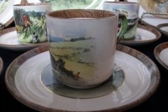 W.T. COPELAND LIONEL EDWARDS FOX HUNT- DEMI CUP & SAUCER #8   "GONE TO GROUND" CUP & "THE SECOND  WHIP" SAUCER .... http://jaapiesfinechinastore.com