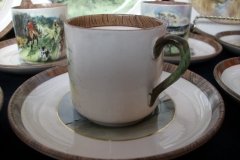 W.T. COPELAND LIONEL EDWARDS FOX HUNT- DEMI CUP & SAUCER #8   "GONE TO GROUND" CUP & "THE SECOND  WHIP" SAUCER .... http://jaapiesfinechinastore.com