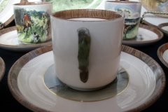 W.T. COPELAND LIONEL EDWARDS FOX HUNT- DEMI CUP & SAUCER #8   "GONE TO GROUND" CUP & "THE SECOND  WHIP" SAUCER .... http://jaapiesfinechinastore.com