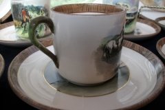 W.T. COPELAND LIONEL EDWARDS FOX HUNT- DEMI CUP & SAUCER #8   "GONE TO GROUND" CUP & "THE SECOND  WHIP" SAUCER .... http://jaapiesfinechinastore.com