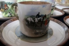 W.T. COPELAND LIONEL EDWARDS FOX HUNT- DEMI CUP & SAUCER #8   "GONE TO GROUND" CUP & "THE SECOND  WHIP" SAUCER .... http://jaapiesfinechinastore.com