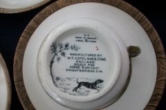 W.T. COPELAND LIONEL EDWARDS FOX HUNT- DEMI CUP & SAUCER #8   "GONE TO GROUND" CUP & "THE SECOND  WHIP" SAUCER .... http://jaapiesfinechinastore.com