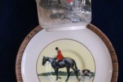 W.T. COPELAND LIONEL EDWARDS FOX HUNT- DEMI CUP & SAUCER #8   "GONE TO GROUND" CUP & "THE SECOND  WHIP" SAUCER .... http://jaapiesfinechinastore.com