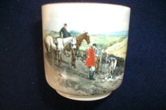 W.T. COPELAND LIONEL EDWARDS FOX HUNT- DEMI CUP & SAUCER #8   "GONE TO GROUND" CUP & "THE SECOND  WHIP" SAUCER .... http://jaapiesfinechinastore.com