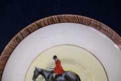 W.T. COPELAND LIONEL EDWARDS FOX HUNT- DEMI CUP & SAUCER #8   "GONE TO GROUND" CUP & "THE SECOND  WHIP" SAUCER .... http://jaapiesfinechinastore.com