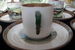 W.T. COPELAND LIONEL EDWARDS FOX HUNT- DEMI CUP & SAUCER #9   "STAG AT BAY"  CUP & "THE SECOND  WHIP" SAUCER .... http://jaapiesfinechinastore.com