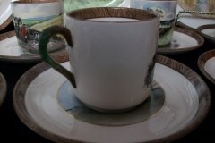 W.T. COPELAND LIONEL EDWARDS FOX HUNT- DEMI CUP & SAUCER #9   "STAG AT BAY"  CUP & "THE SECOND  WHIP" SAUCER .... http://jaapiesfinechinastore.com