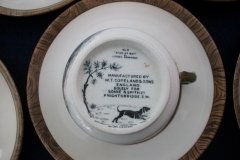 W.T. COPELAND LIONEL EDWARDS FOX HUNT- DEMI CUP & SAUCER #9   "STAG AT BAY"  CUP & "THE SECOND  WHIP" SAUCER .... http://jaapiesfinechinastore.com