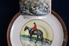 W.T. COPELAND LIONEL EDWARDS FOX HUNT- DEMI CUP & SAUCER #9   "STAG AT BAY"  CUP & "THE SECOND  WHIP" SAUCER .... http://jaapiesfinechinastore.com