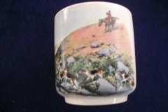 W.T. COPELAND LIONEL EDWARDS FOX HUNT- DEMI CUP & SAUCER #9   "STAG AT BAY"  CUP & "THE SECOND  WHIP" SAUCER .... http://jaapiesfinechinastore.com