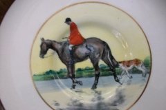 W.T. COPELAND LIONEL EDWARDS FOX HUNT- DEMI CUP & SAUCER #9   "STAG AT BAY"  CUP & "THE SECOND  WHIP" SAUCER .... http://jaapiesfinechinastore.com