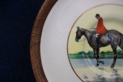 W.T. COPELAND LIONEL EDWARDS FOX HUNT- DEMI CUP & SAUCER #9   "STAG AT BAY"  CUP & "THE SECOND  WHIP" SAUCER .... http://jaapiesfinechinastore.com