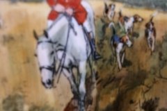 W.T. COPELAND LIONEL EDWARDS FOX HUNT- #10  "DRAWING THE DINGLE"   7 1/2"  DISPLAY PLATE .... http://jaapiesfinechinastore.com