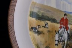 W.T. COPELAND LIONEL EDWARDS FOX HUNT- #10  "DRAWING THE DINGLE"   7 1/2"  DISPLAY PLATE .... http://jaapiesfinechinastore.com