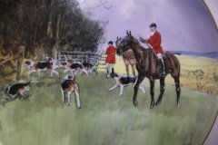 W.T. COPELAND LIONEL EDWARDS FOX HUNT- #12  "THE LAST DRAW"   7 1/2"  DISPLAY PLATE .... http://jaapiesfinechinastore.com