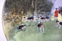 W.T. COPELAND LIONEL EDWARDS FOX HUNT- #12  "THE LAST DRAW"   7 1/2"  DISPLAY PLATE .... http://jaapiesfinechinastore.com