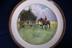 W.T. COPELAND LIONEL EDWARDS FOX HUNT- #12  "THE LAST DRAW"   7 1/2"  DISPLAY PLATE .... http://jaapiesfinechinastore.com
