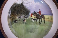 W.T. COPELAND LIONEL EDWARDS FOX HUNT- #12  "THE LAST DRAW"   7 1/2"  DISPLAY PLATE .... http://jaapiesfinechinastore.com