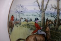 W.T. COPELAND LIONEL EDWARDS FOX HUNT- #2  "GONE AWAY"  7 1/2" DISPLAY PLATE .... http://jaapiesfinechinastore.com