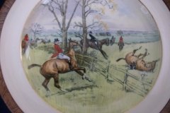W.T. COPELAND LIONEL EDWARDS FOX HUNT- #2  "GONE AWAY"  7 1/2" DISPLAY PLATE .... http://jaapiesfinechinastore.com